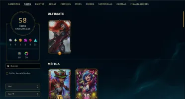 Platina 4 com 125 Champs e 58 Skins