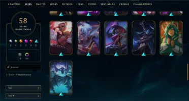 Platina 4 com 125 Champs e 58 Skins