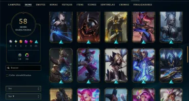 Platina 4 com 125 Champs e 58 Skins