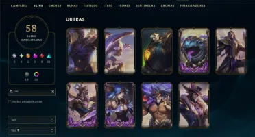 Platina 4 com 125 Champs e 58 Skins