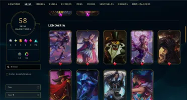 Platina 4 com 125 Champs e 58 Skins
