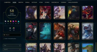 Platina 4 com 125 Champs e 58 Skins
