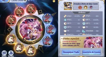 Conta com seiya divino no lvl 80 e +10 RANK S veja as fotos
