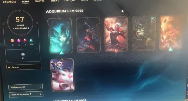Vendo Rápido conta LoL 57 skins 1 Mítica 1 ultimate