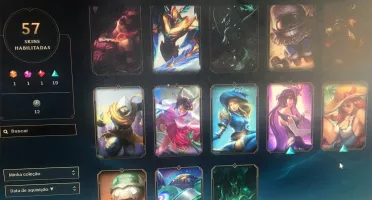 Vendo Rápido conta LoL 57 skins 1 Mítica 1 ultimate