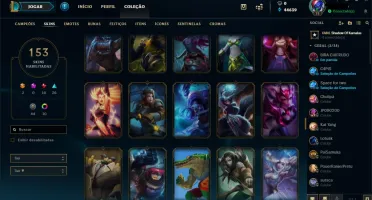 Conta league of legends 153 skins full champ