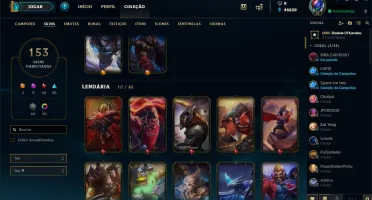 Conta league of legends 153 skins full champ