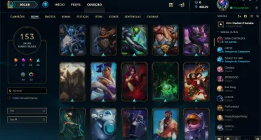 Conta league of legends 153 skins full champ