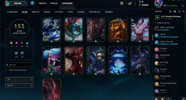 Conta league of legends 153 skins full champ