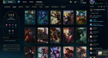 Conta league of legends 153 skins full champ