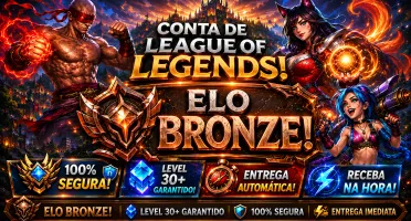 Conta Lol Bronze, 6 Skins, 1 Lendária, Upada na Mão, Lvl 31