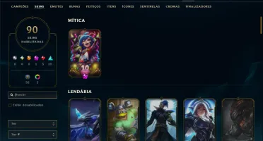Unranked com TODOS os Champs e 90 Skins ( MID / JG / SUP )