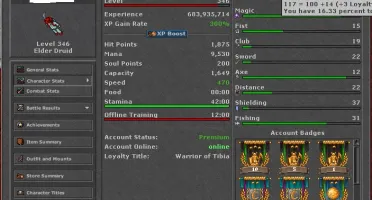 Conta 35% Loyalty - 346 Druid