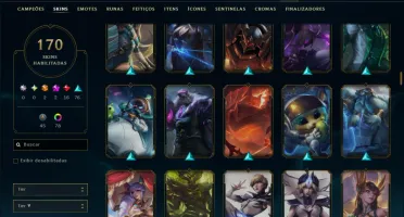 Esmeralda 4 com TODOS os Champs e 170 Skins ( Nivel 619 )