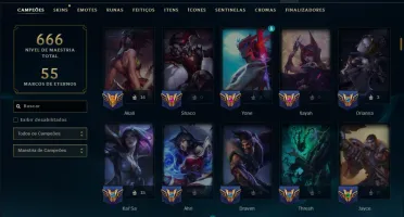 Esmeralda 4 com TODOS os Champs e 170 Skins ( Nivel 619 )