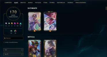 Esmeralda 4 com TODOS os Champs e 170 Skins ( Nivel 619 )
