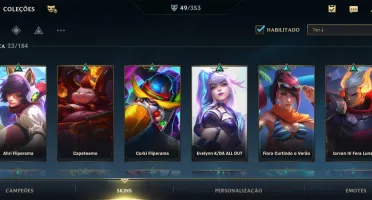 WILD RIFT 49 SKINS; 11K PONTOS COLECIONADOR; +EMAIL CRIAÇÃO