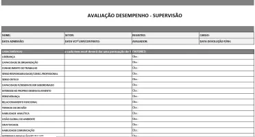 Pack de Planilhas para avaliação de funcionários