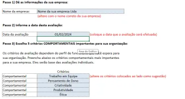 Pack de Planilhas para avaliação de funcionários