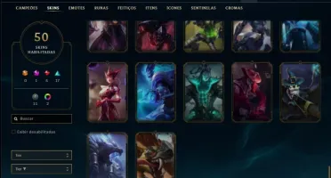 Conta diamante 4 com 50 skins e 80 champs