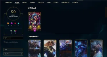 Conta diamante 4 com 50 skins e 80 champs