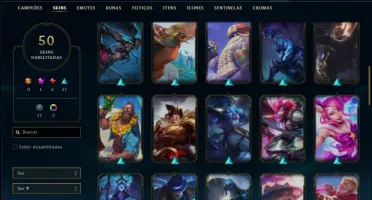 Conta diamante 4 com 50 skins e 80 champs