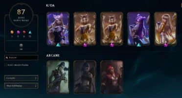 Vendo Conta antiga LOL 87 skins, 65 essencia mitica, 43 sk