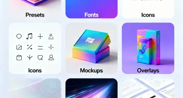 Presets, fontes, mockups e templates em um pack exclusivo
