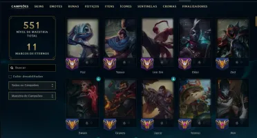 Unranked com 140 Champs e 136 Skins ( MID / JG )