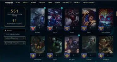 Unranked com 140 Champs e 136 Skins ( MID / JG )