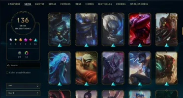 Unranked com 140 Champs e 136 Skins ( MID / JG )