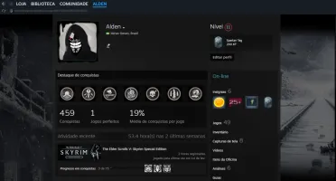 Conta Steam C/ Vários Jogos, 9 Anos de Serviços, Insígnia