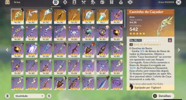 Conta Genshin - AR 57/18x5★/ 7 Armas 5★ - Main Venti C2