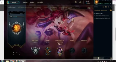 CONTA LEAGUE OF LEGENDS PRATA COM 9 PAGINAS DE RUNA 56 SKIN