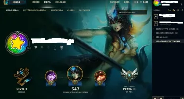 Vendo conta no League of Legends Prata3 com todos os champs