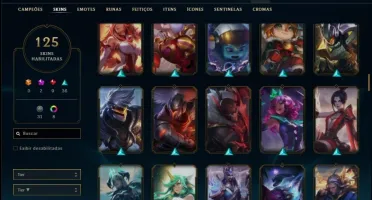Conta prata 4 com 125 skins e 145 champs