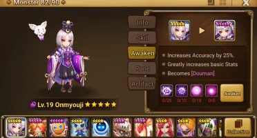 Reroll Summoners War lvl10 com Onmyouji Dark - Douman