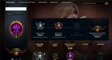 Conta prata 2 com 21 skins e 44 champs