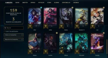 Conta prata 2 com 21 skins e 44 champs
