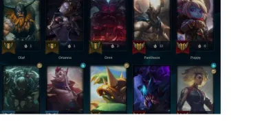 Conta mestre com 103 skins, contendo 7 lendarias e 148 champ