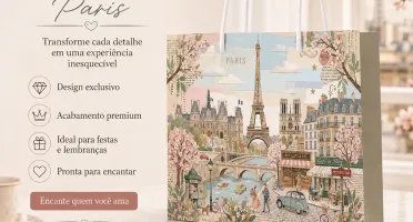 Kit 15 Sacolinhas Paris Torre - Pegue e Monte
