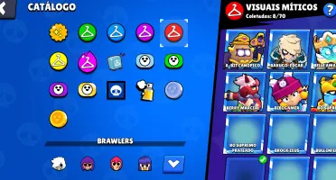 Conta de brawl stars com 76 brawlers, 23K de troféu e skins