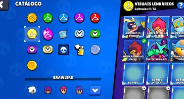 Conta de brawl stars com 76 brawlers, 23K de troféu e skins