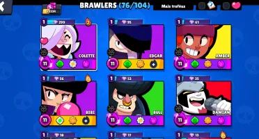 Conta de brawl stars com 76 brawlers, 23K de troféu e skins