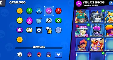 Conta de brawl stars com 76 brawlers, 23K de troféu e skins