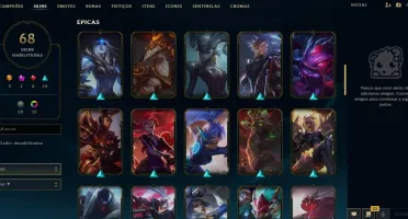 Conta LOL - Plat IV - 68 Skins