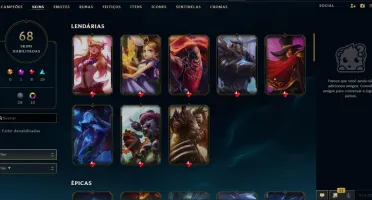 Conta LOL - Plat IV - 68 Skins