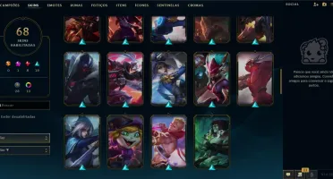 Conta LOL - Plat IV - 68 Skins