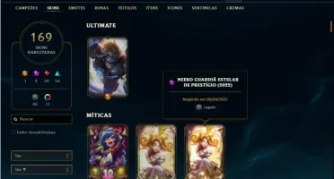 Conta Prata 1 com TODOS os champs e 169 Skins + 2 prestigios