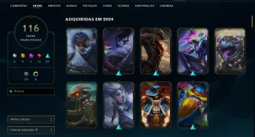 Conta LOL Platina + TODOS os camps + 117 skins + 70k de Esss